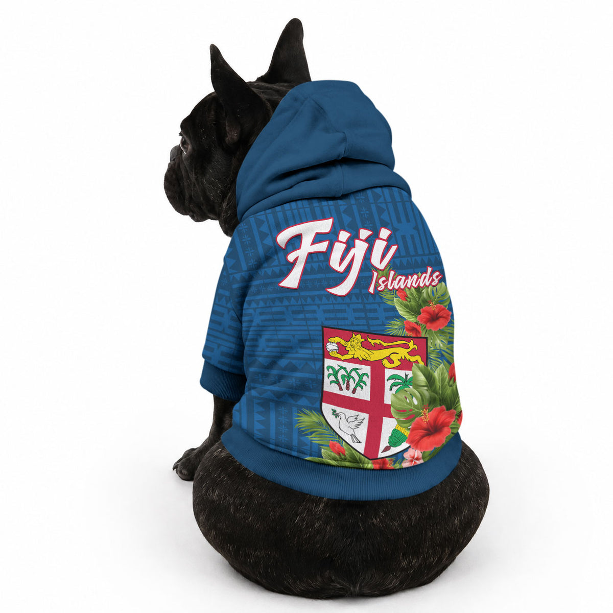 Polynesian Pride Fiji Pet Hoodie Tropical Flowers and Tapa Pattern LT9 - Polynesian Pride