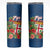 Fiji Island Tropical Flowers and Tapa Pattern Skinny Tumbler