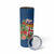 Fiji Island Tropical Flowers and Tapa Pattern Skinny Tumbler