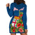 Personalised Fiji Hoodie Dress Tropical Flowers and Tapa Pattern LT9 - Polynesian Pride