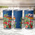 Personalised Fiji Island Tropical Flowers and Tapa Pattern Tumbler Cup