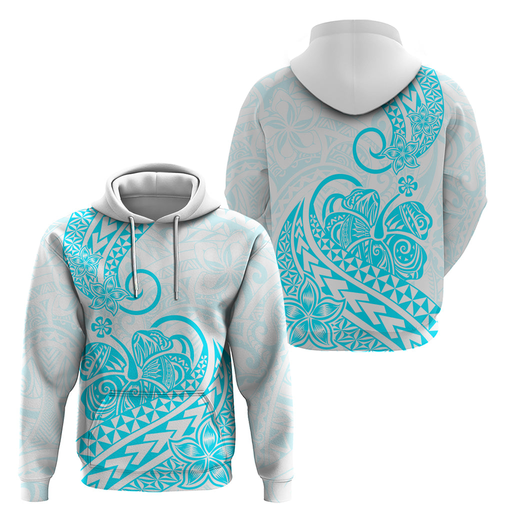 Polynesian Hoodie Tribal Tattoo Aqua Screen Color LT9 Aqua - Polynesian Pride