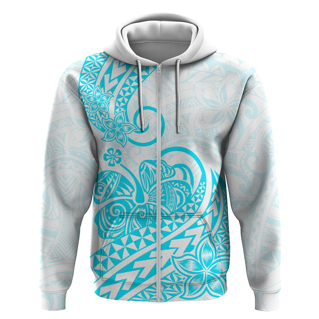 Polynesian Hoodie Tribal Tattoo Aqua Screen Color LT9 - Polynesian Pride