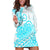 Polynesian Hoodie Dress Tribal Tattoo Aqua Screen Color LT9 - Polynesian Pride