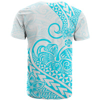 Polynesian T Shirt Tribal Tattoo Aqua Screen Color LT9 - Polynesian Pride