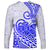 Polynesian Long Sleeve Shirt Tribal Tattoo Blue Screen Color LT9 - Polynesian Pride