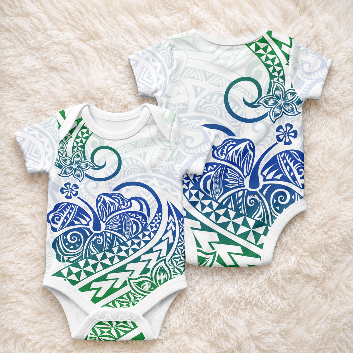 Polynesia Tribal Tattoo Gradient 03 Screen Color Baby Onesie LT9 - Polynesian Pride
