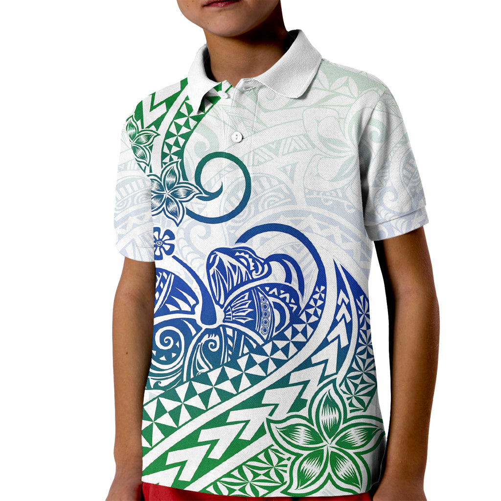 Polynesian Kid Polo Shirt Tribal Tattoo Gradient 03 Screen Color LT9 Kid Gradient - Polynesian Pride