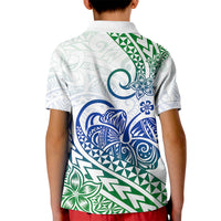 Polynesian Kid Polo Shirt Tribal Tattoo Gradient 03 Screen Color LT9 - Polynesian Pride