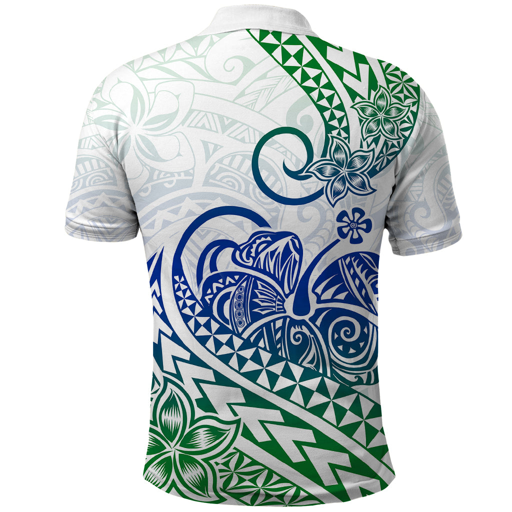 Polynesian Polo Shirt Tribal Tattoo Gradient 03 Screen Color LT9 - Polynesian Pride