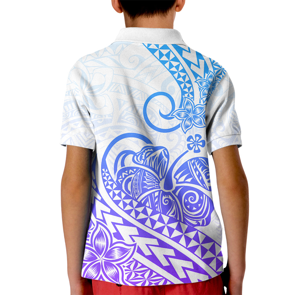 Polynesian Kid Polo Shirt Tribal Tattoo Gradient 04 Screen Color LT9 - Polynesian Pride