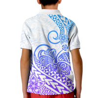 Polynesian Kid Polo Shirt Tribal Tattoo Gradient 04 Screen Color LT9 - Polynesian Pride
