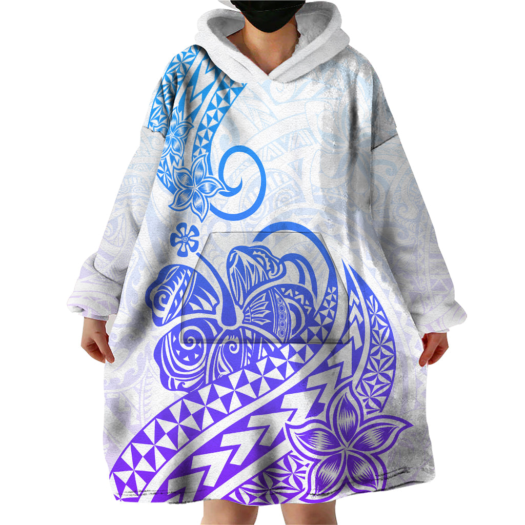 Polynesian Wearable Blanket Hoodie Tribal Tattoo Gradient 04 Screen Color LT9 - Polynesian Pride
