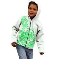 Polynesian Kid Hoodie Tribal Tattoo Green Screen Color LT9 - Polynesian Pride