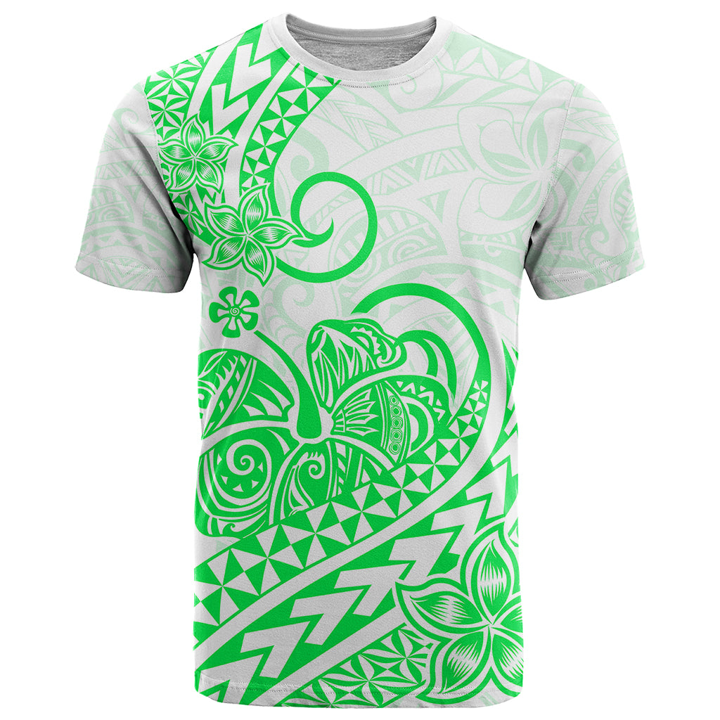 Polynesian T Shirt Tribal Tattoo Green Screen Color LT9 Green - Polynesian Pride