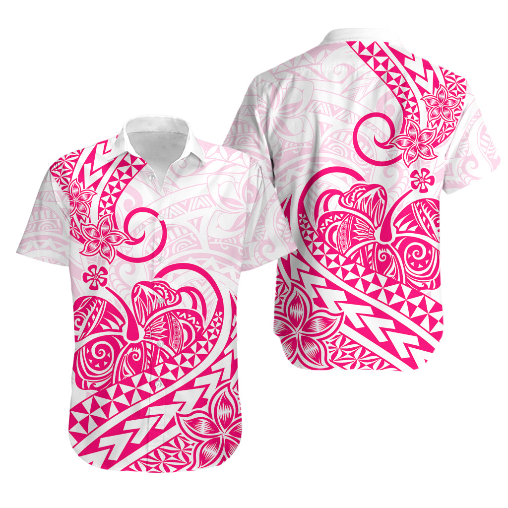 Polynesian Hawaiian Shirt Tribal Tattoo Pink Screen Color LT9 Pink - Polynesian Pride