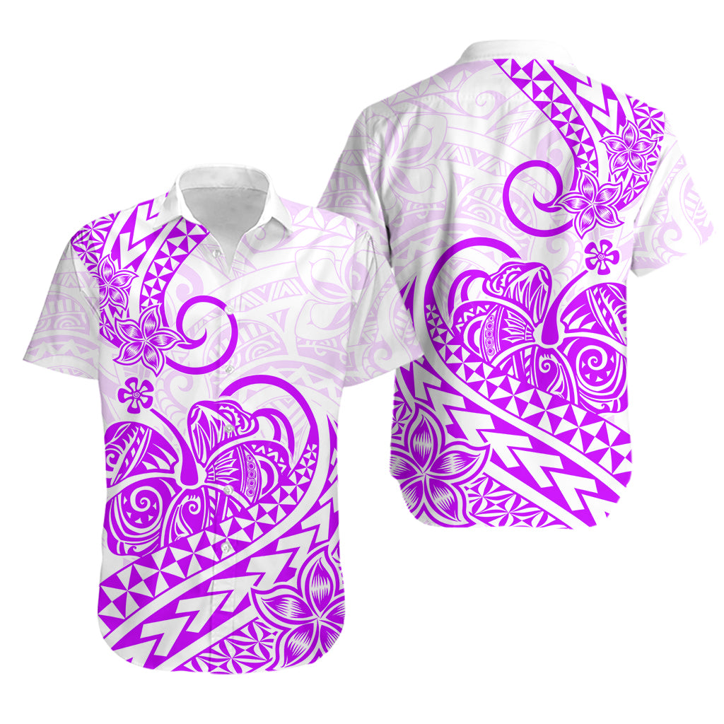 Polynesian Hawaiian Shirt Tribal Tattoo Purple Screen Color LT9 Purple - Polynesian Pride