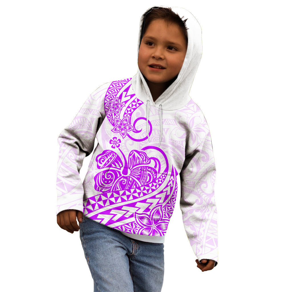 Polynesian Kid Hoodie Tribal Tattoo Purple Screen Color LT9 - Polynesian Pride