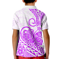 Polynesian Kid Polo Shirt Tribal Tattoo Purple Screen Color LT9 - Polynesian Pride