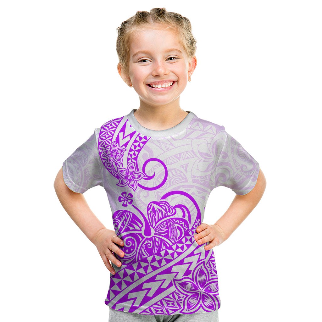 Polynesian Kid T Shirt Tribal Tattoo Purple Screen Color LT9 Purple - Polynesian Pride