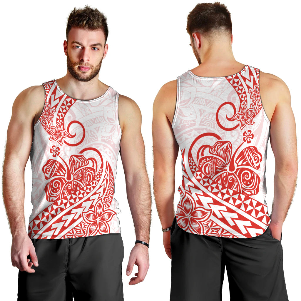 Polynesian Men Tank Top Tribal Tattoo Red Screen Color LT9 - Polynesian Pride