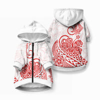 Polynesia Tribal Tattoo Red Screen Color Pet Hoodie LT9 Zip-up Red - Polynesian Pride