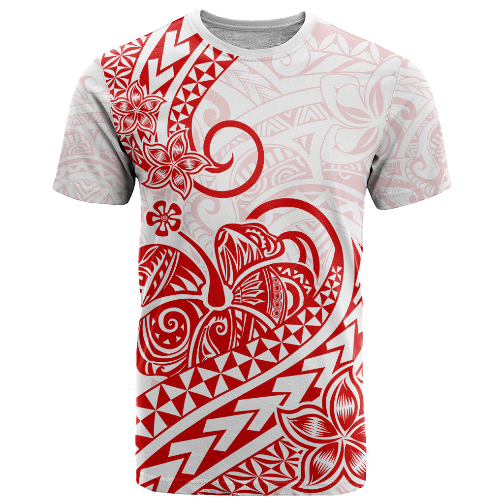 Polynesian T Shirt Tribal Tattoo Red Screen Color LT9 Red - Polynesian Pride