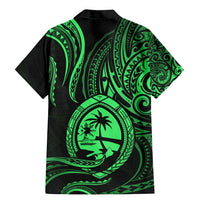 Polynesian Guam Coat of Arms Family Matching Mermaid Dress and Hawaiian Shirt Polynesian Tribal Tattoo Green Version