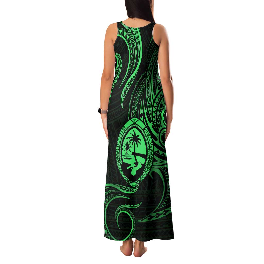 Polynesian Guam Coat of Arms Family Matching Tank Maxi Dress and Hawaiian Shirt Polynesian Tribal Tattoo Green Version