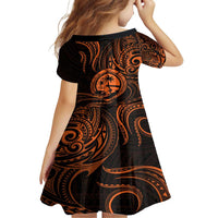 Polynesian Guam Coat of Arms Family Matching Tank Maxi Dress and Hawaiian Shirt Polynesian Tribal Tattoo Orange Version