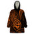 Polynesian Pride Guam Wearable Blanket Hoodie With Polynesian Tribal Tattoo and Coat of Arms Orange Version LT9 One Size Orange - Polynesian Pride