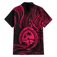 Polynesian Guam Coat of Arms Family Matching Tank Maxi Dress and Hawaiian Shirt Polynesian Tribal Tattoo Pink Version