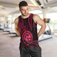 Polynesian Pride Guam Men Tank Top With Polynesian Tribal Tattoo and Coat of Arms Pink Version LT9 - Polynesian Pride