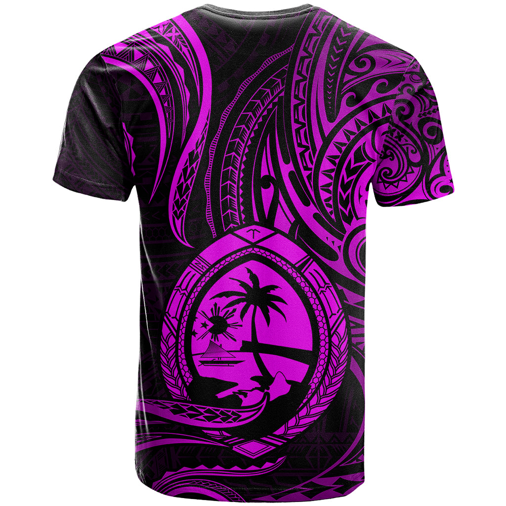 Polynesian Pride Guam T Shirt With Polynesian Tribal Tattoo and Coat of Arms Purple Version LT9 - Polynesian Pride