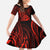 Polynesian Guam Coat of Arms Family Matching Long Sleeve Bodycon Dress and Hawaiian Shirt Polynesian Tribal Tattoo Red Version