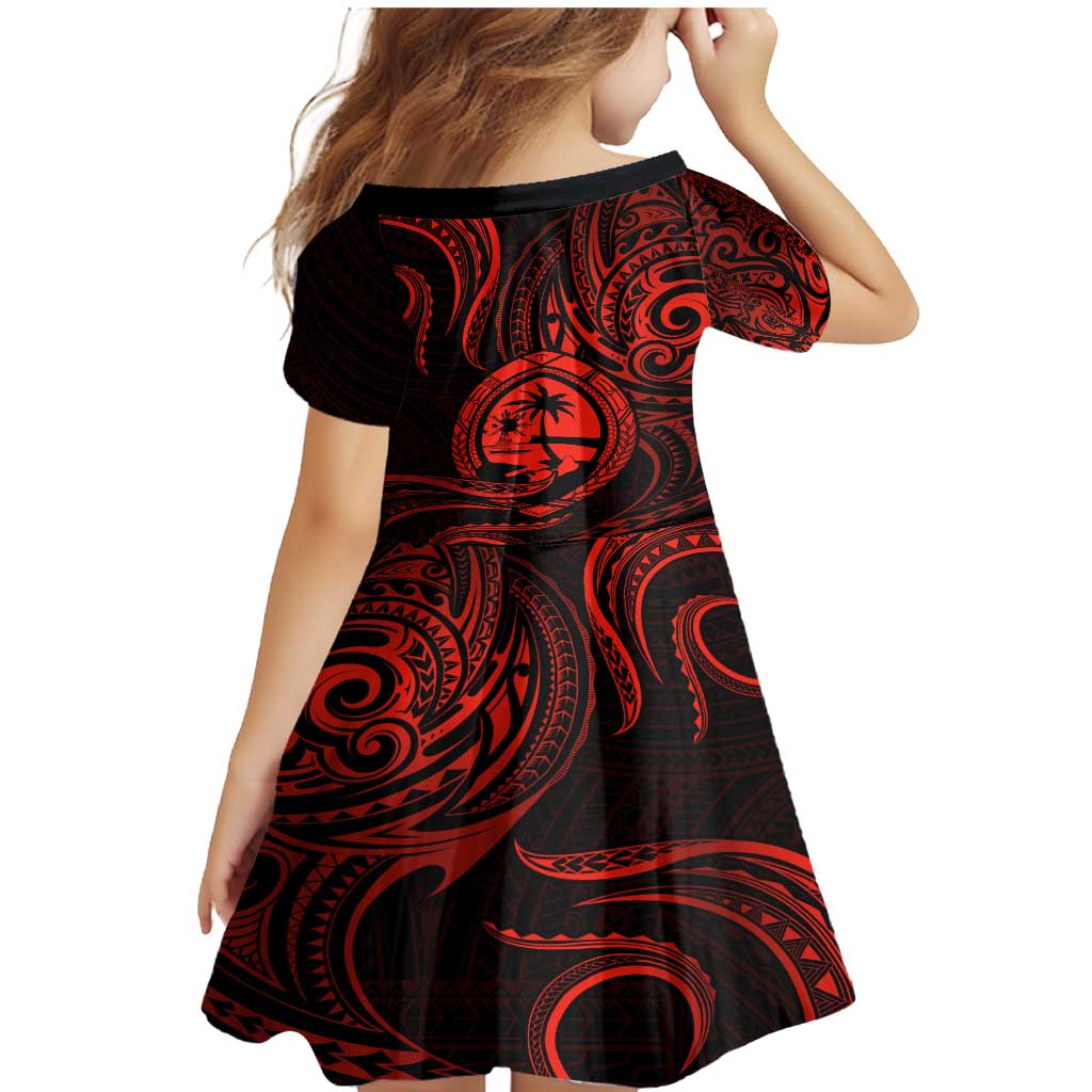 Polynesian Guam Coat of Arms Family Matching Mermaid Dress and Hawaiian Shirt Polynesian Tribal Tattoo Red Version LT9 - Polynesian Pride