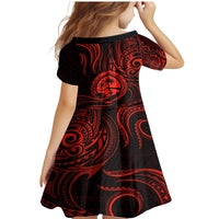 Polynesian Guam Coat of Arms Family Matching Mermaid Dress and Hawaiian Shirt Polynesian Tribal Tattoo Red Version LT9 - Polynesian Pride