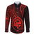 Polynesian Guam Coat of Arms Family Matching Mermaid Dress and Hawaiian Shirt Polynesian Tribal Tattoo Red Version