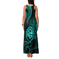 Polynesian Guam Coat of Arms Family Matching Tank Maxi Dress and Hawaiian Shirt Polynesian Tribal Tattoo Turquoise Version