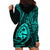 Polynesian Pride Guam Hoodie Dress With Polynesian Tribal Tattoo and Coat of Arms Turquoise Version LT9 - Polynesian Pride