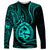 Polynesian Pride Guam Long Sleeve Shirt With Polynesian Tribal Tattoo and Coat of Arms Turquoise Version LT9 Unisex turquoise - Polynesian Pride