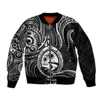 Polynesian Pride Guam Bomber Jacket With Polynesian Tribal Tattoo and Coat of Arms Black Version LT9 Unisex Black - Polynesian Pride