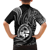 Polynesian Guam Coat of Arms Family Matching Puletasi and Hawaiian Shirt Polynesian Tribal Tattoo Black Version LT9 - Polynesian Pride