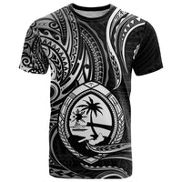 Polynesian Pride Guam T Shirt With Polynesian Tribal Tattoo and Coat of Arms Black Version LT9 Black - Polynesian Pride