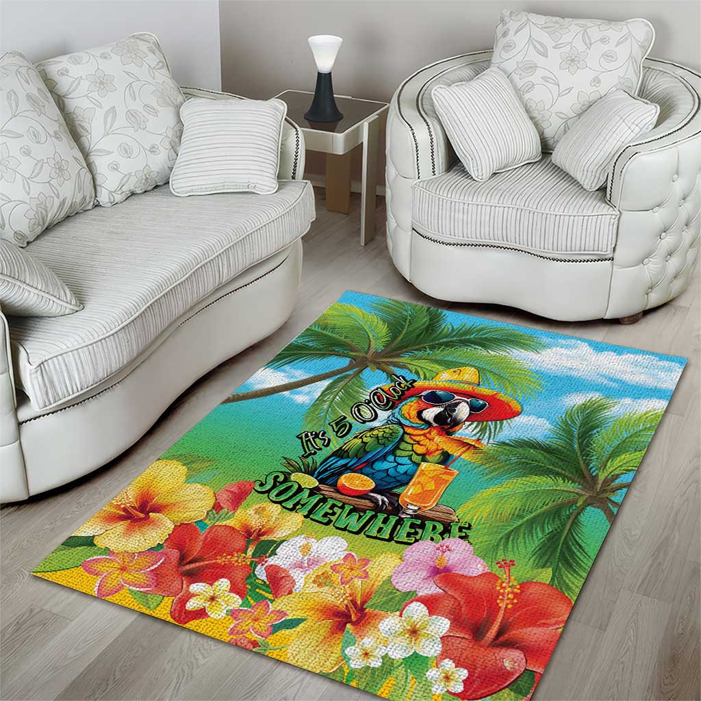Always 5 O'clock Area Rug Hawaiian Tropical Parrot - Polynesian Pride
