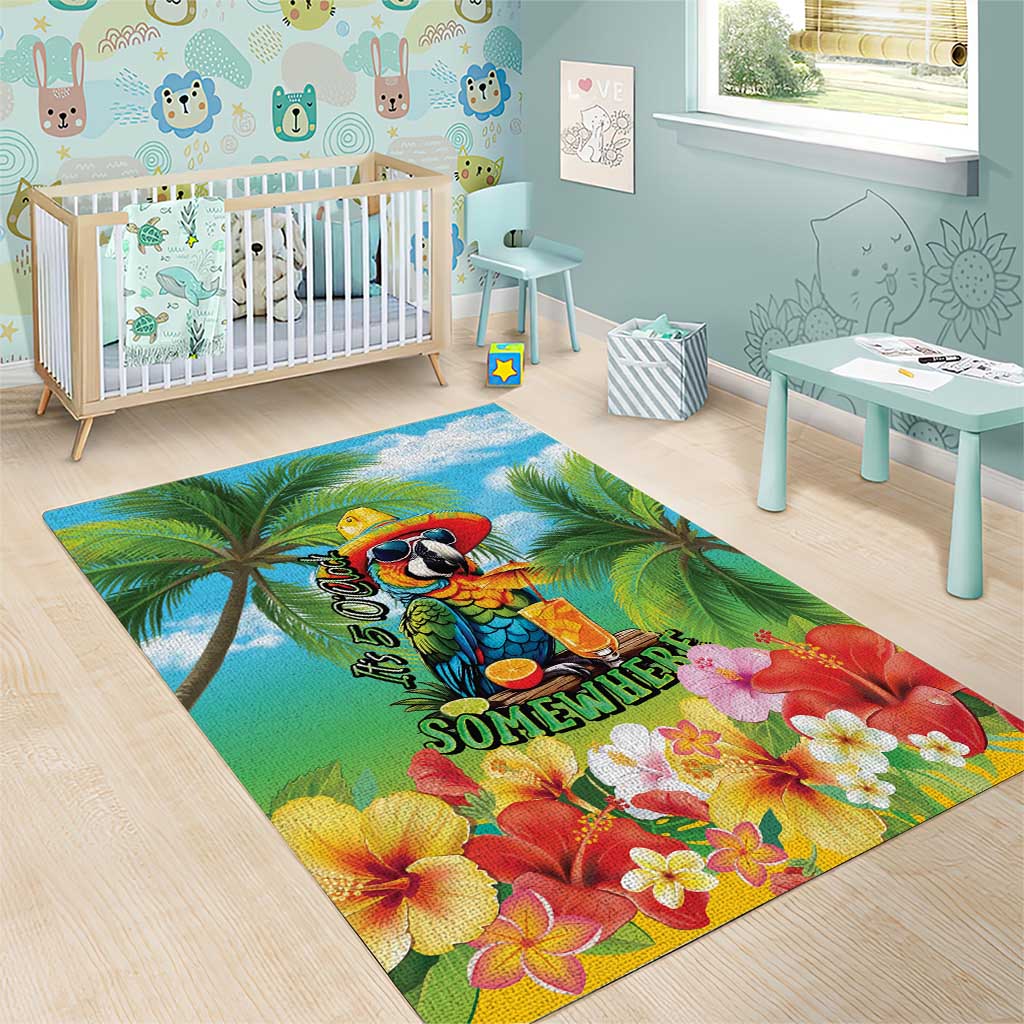 Always 5 O'clock Area Rug Hawaiian Tropical Parrot - Polynesian Pride