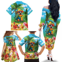 Always 5 O'clock Family Matching Off The Shoulder Long Sleeve Dress and Hawaiian Shirt Hawaiian Tropical Parrot LT9 - Polynesian Pride