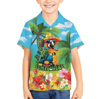 Always 5 O'clock Family Matching Off Shoulder Short Dress and Hawaiian Shirt Hawaiian Tropical Parrot - Polynesian Pride
