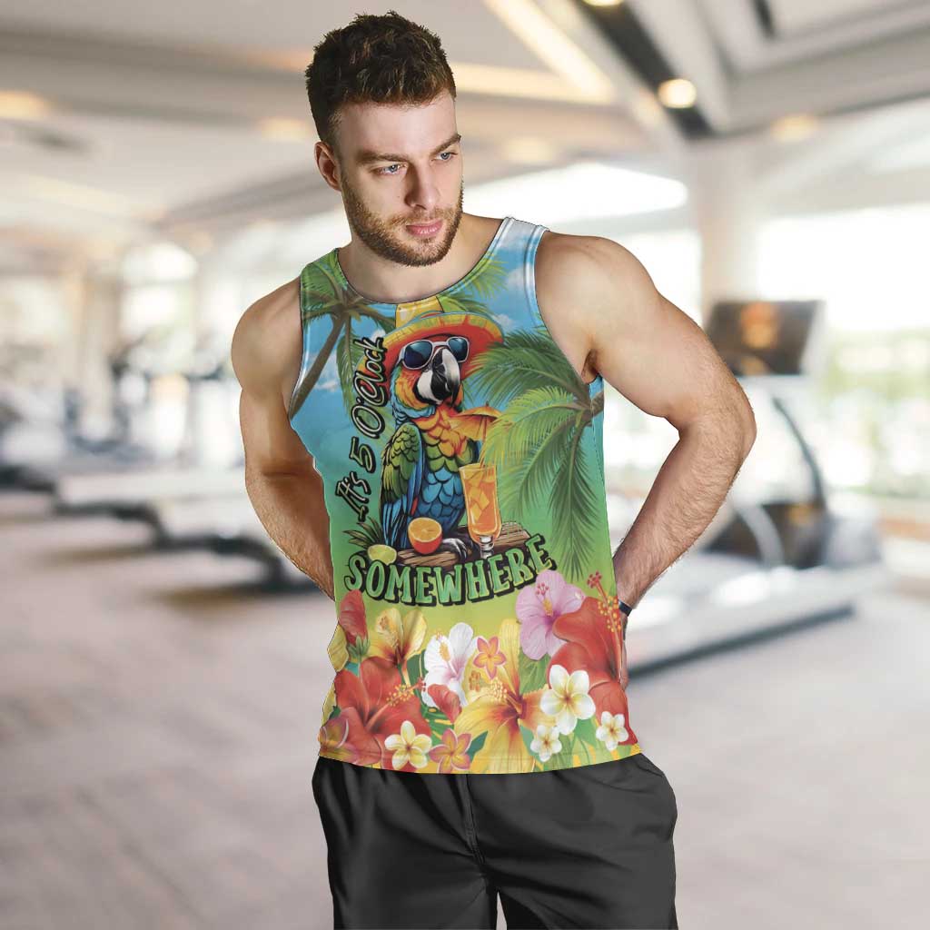 Always 5 O'clock Men Tank Top Hawaiian Tropical Parrot - Polynesian Pride