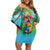 Always 5 O'clock Off Shoulder Short Dress Hawaiian Tropical Parrot - Polynesian Pride